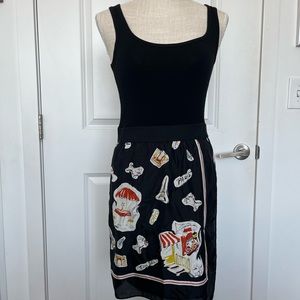 Black silk Paris summer dress